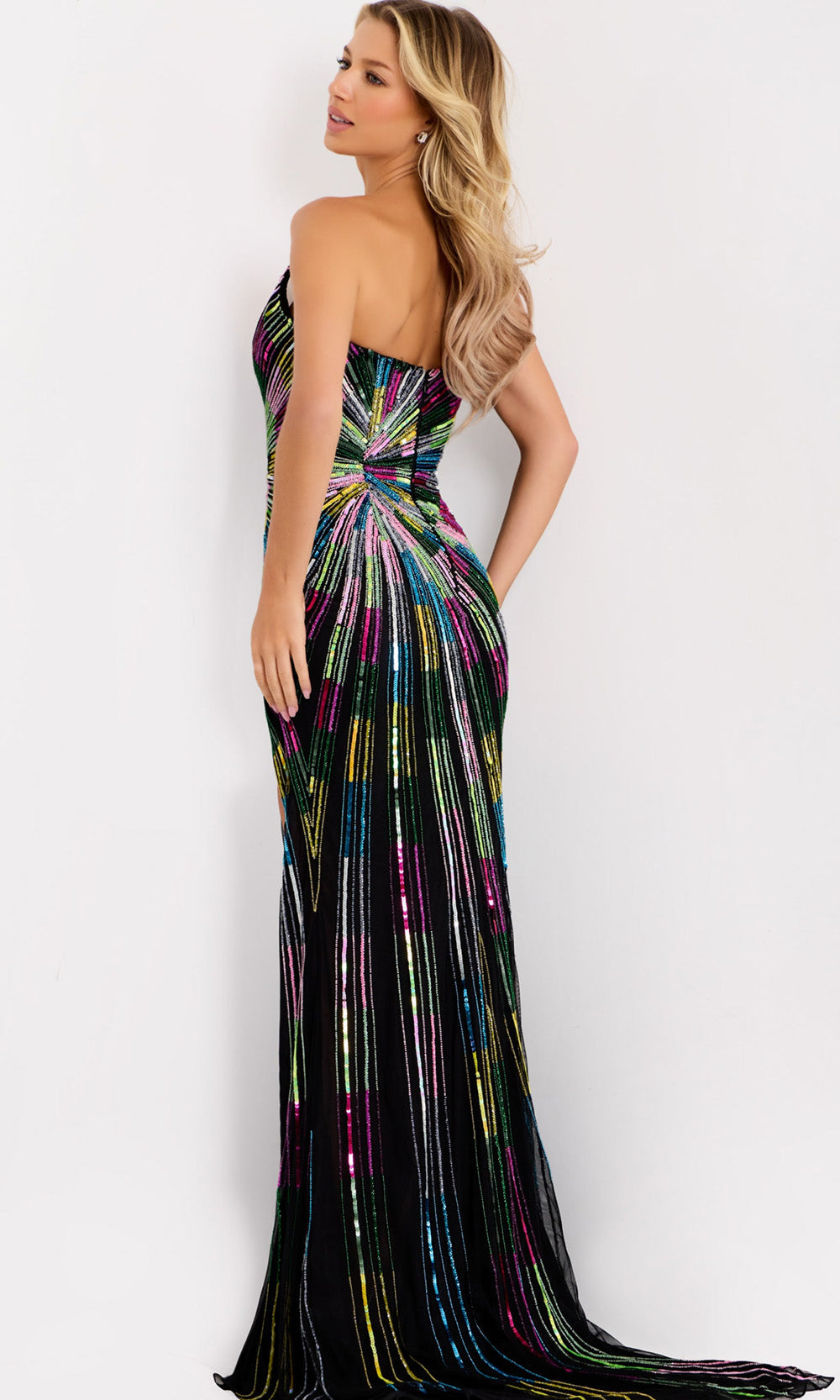 Jovani 48564 - Strapless Starburst Pattern Evening Gown