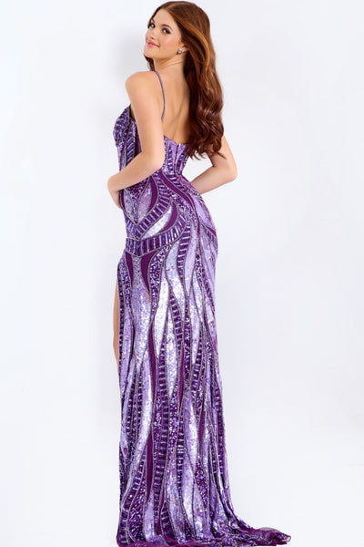 Jovani 49228 - Embellished Sweetheart Gown with Front Keyhole Prom Dresses in Purple and Multi