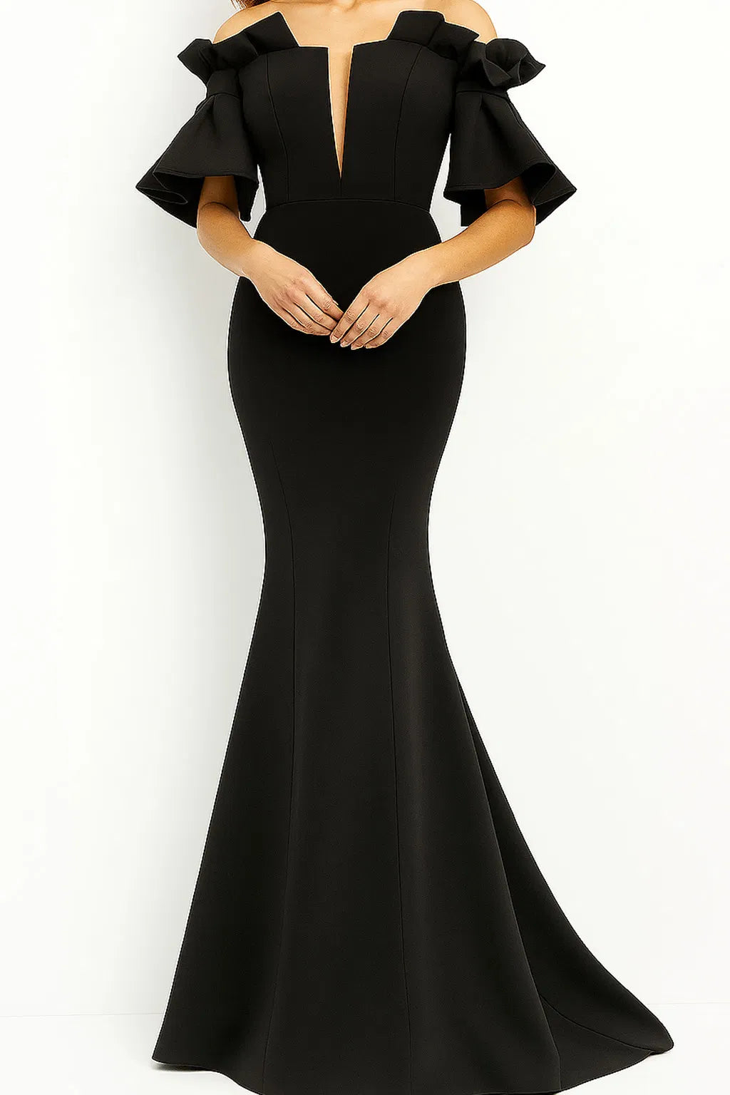 Jovani 06901 - Elegant Mermaid Off Shoulder Gown