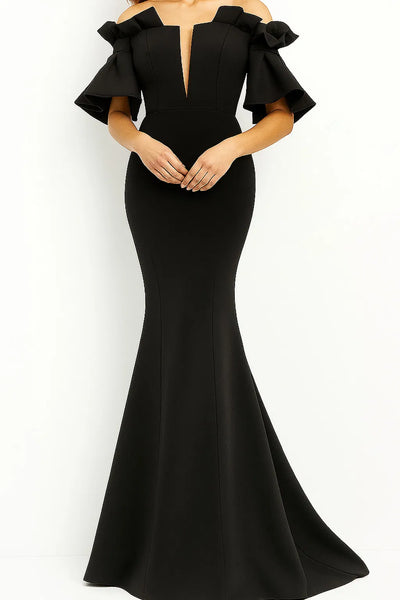 Jovani 06901 - Elegant Mermaid Off Shoulder Gown