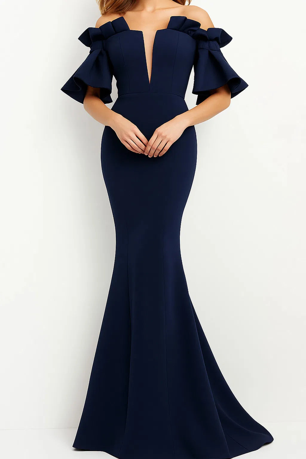 Jovani 06901 - Elegant Mermaid Off Shoulder Gown