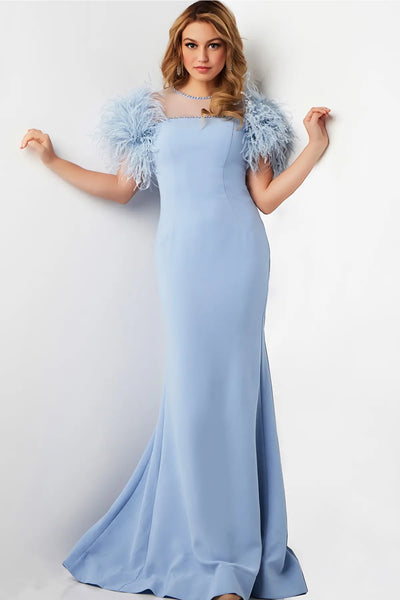 Jovani 07432 - Feather Sleeve Dress