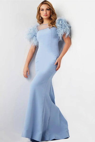 Jovani 07432 - Feather Sleeve Dress