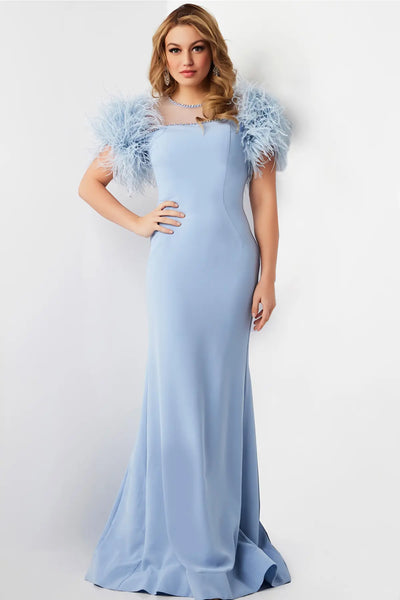 Jovani 07432 - Feather Sleeve Dress