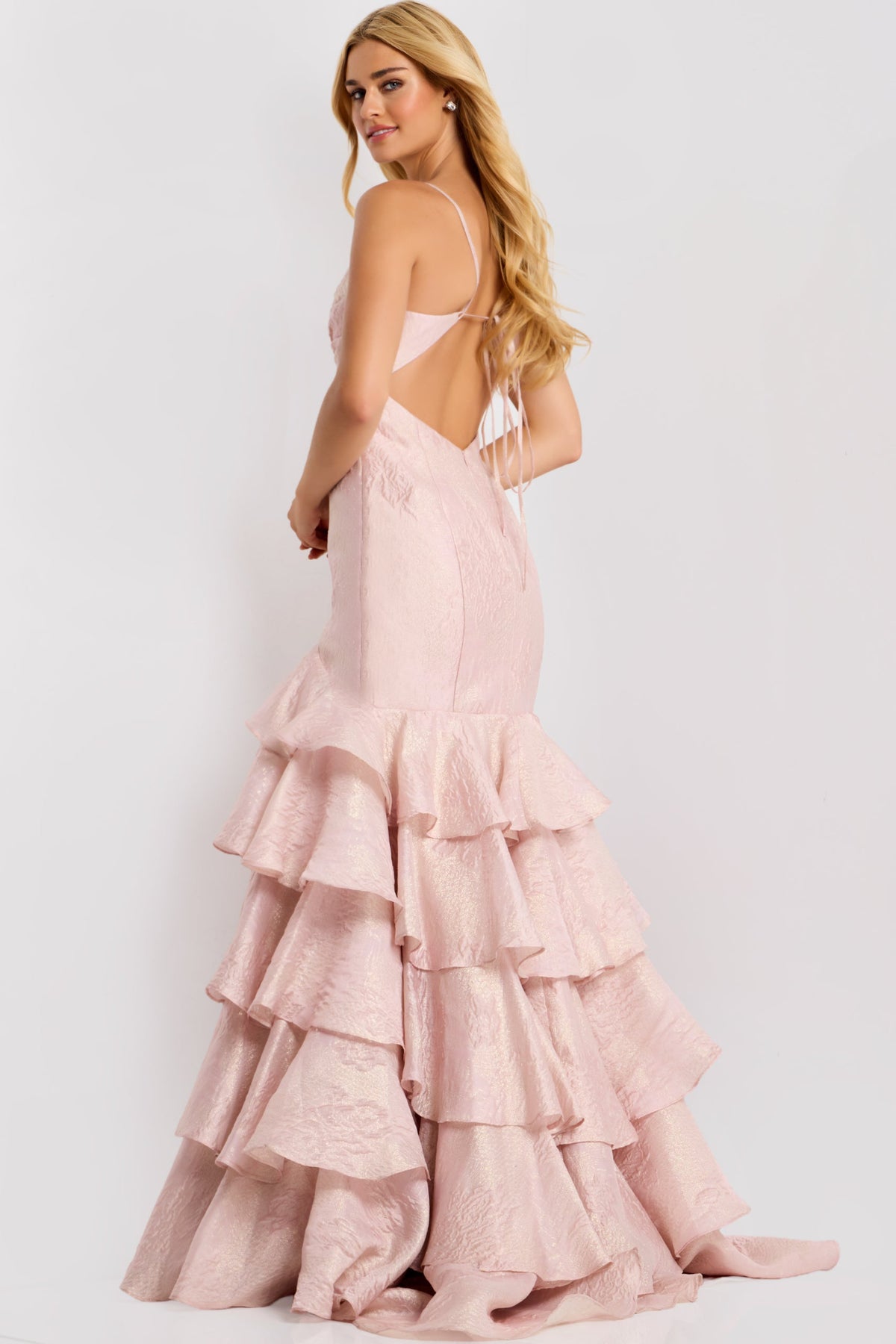 Jovani 47329 - Sweetheart Textured Trumpet Long Gown Prom Dresses In Pink