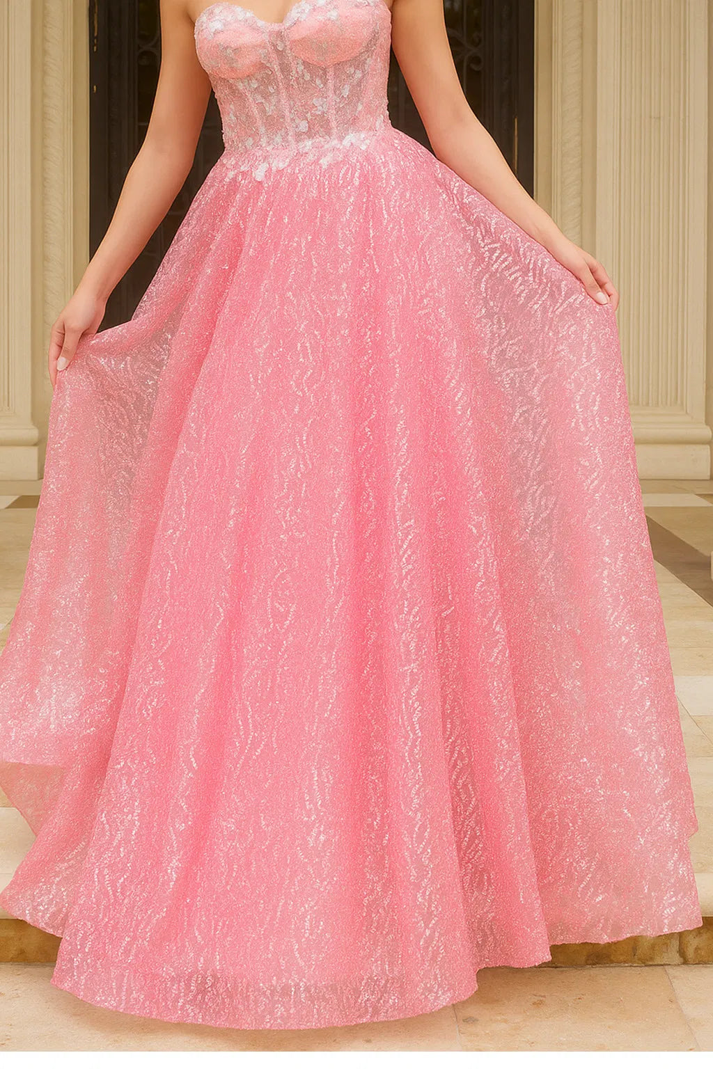 Jovani 08417 - Applique Corset Prom Dress