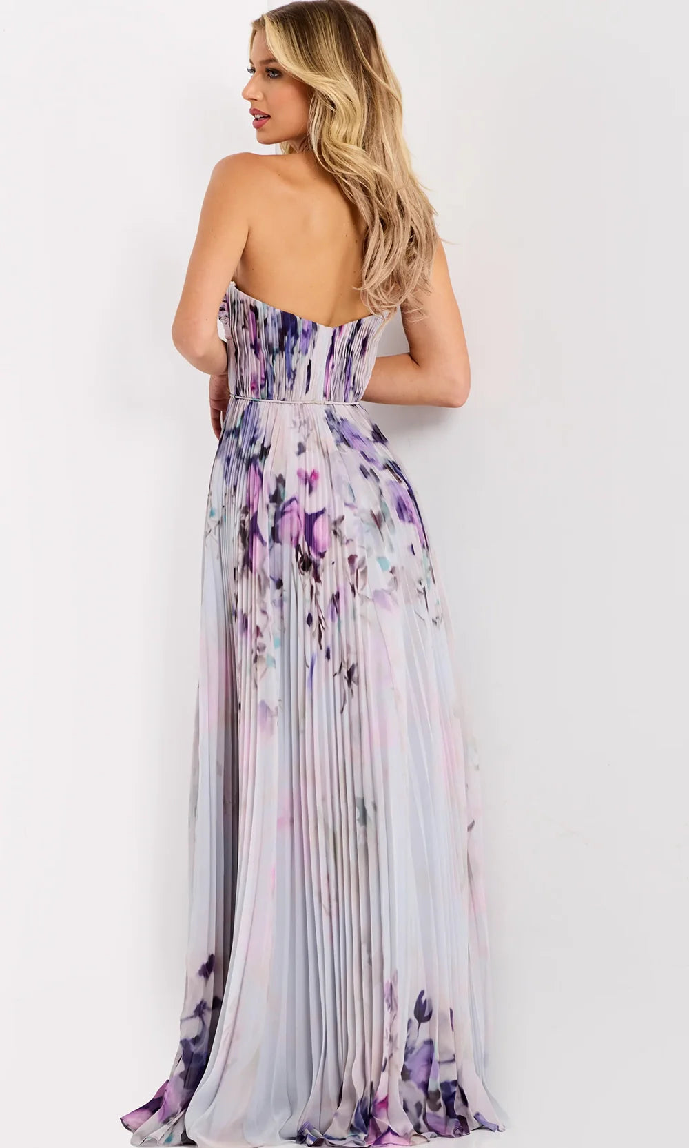 Jovani 42565 - Pleated Sweetheart Neckline Prom Gown with Slit Prom Dresses  in Print  