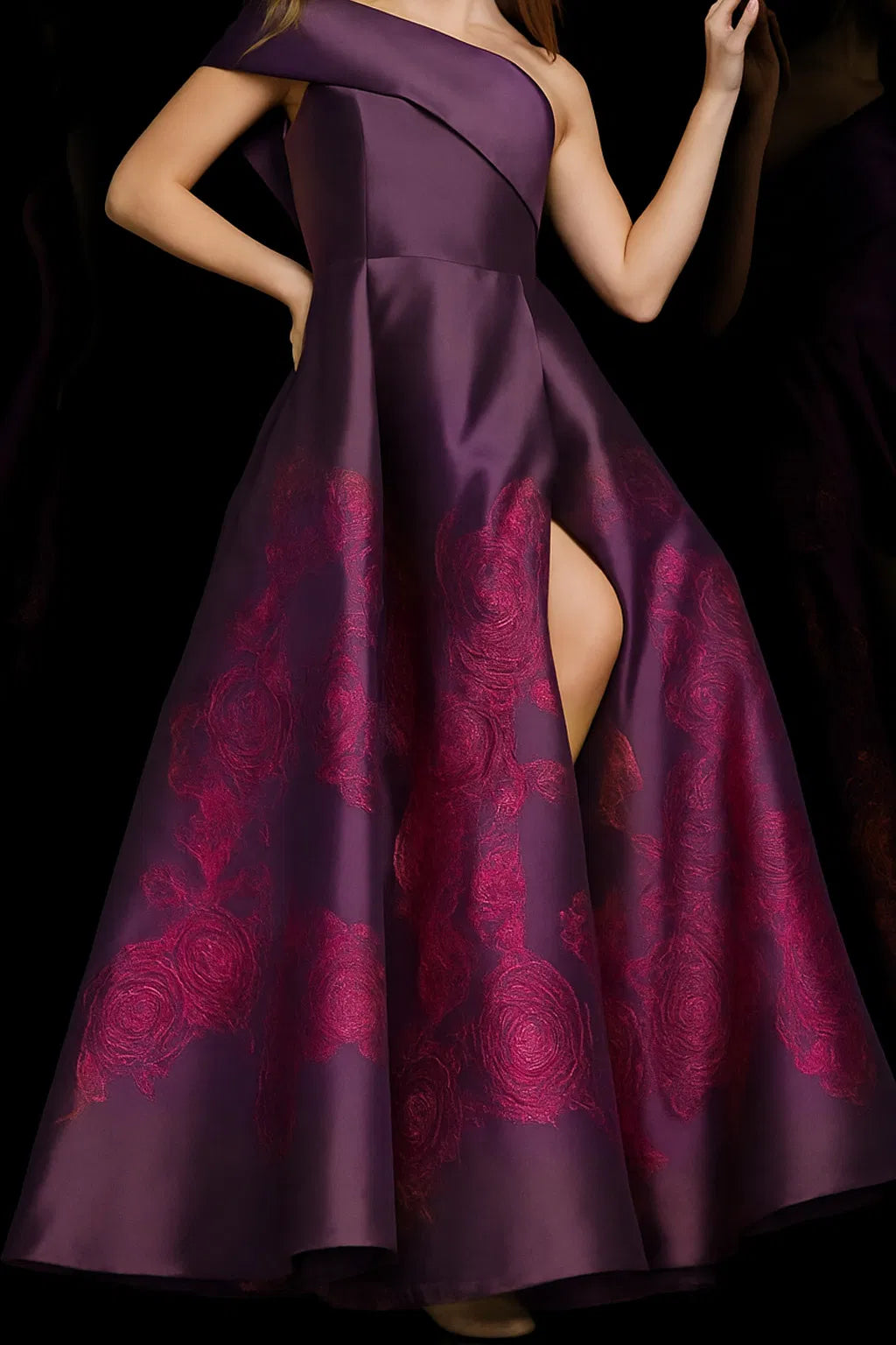 Jovani 09610 - Asymmetric Ballgown