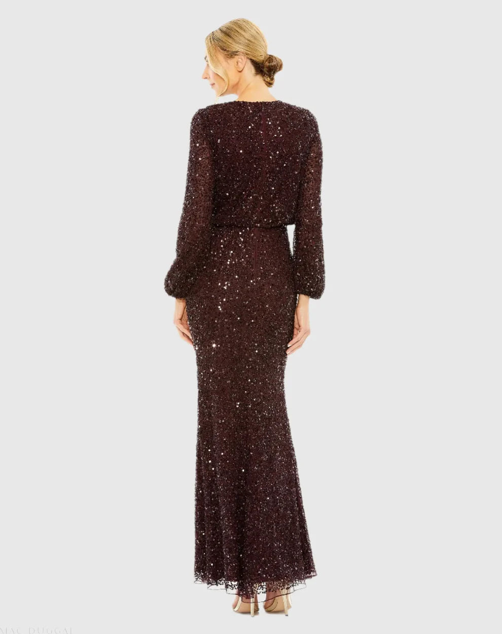 Mac Duggal 10044 - Jewel Neck Blouson Evening Gown