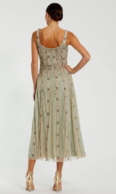 Mac Duggal 10078 - Sleeveless Embellished Tea-Length Dress Homecoming Dresses