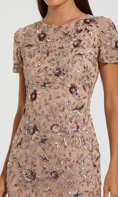 Mac Duggal 10102 - Short Sleeve Beaded Cocktail Dress Homecoming Dresses