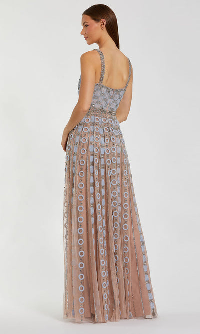 Mac Duggal 10106 - Square Neck Embellished Mesh Gown Evening Dresses