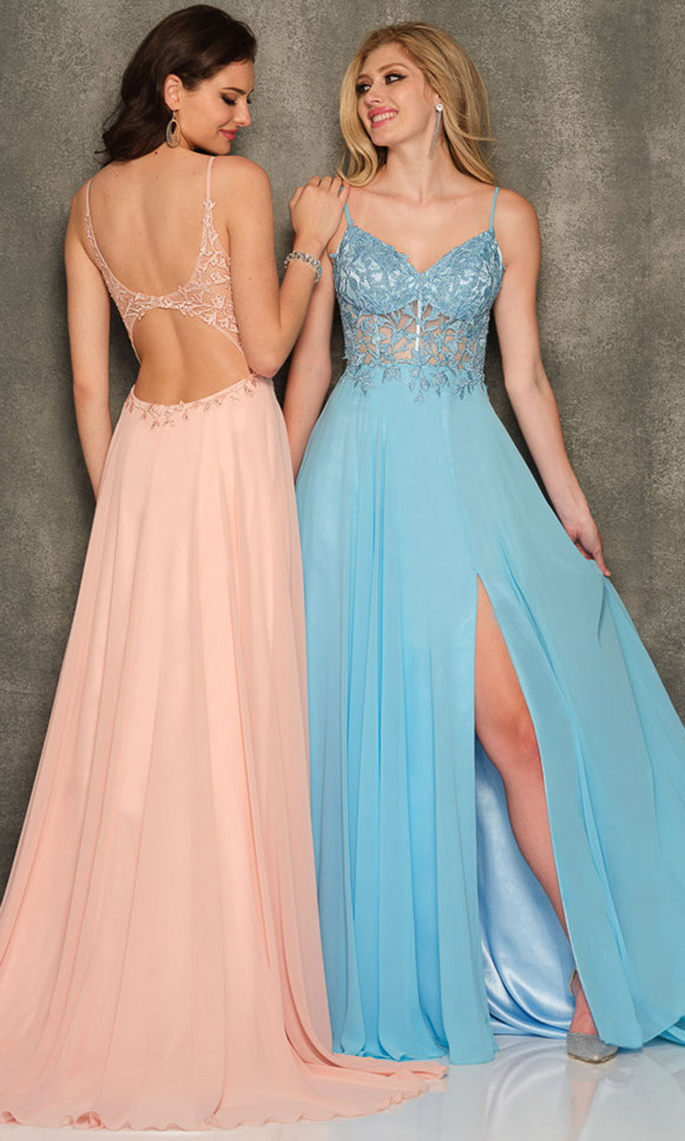 Dave & Johnny A10364W - Cutout Back A-Line Dress with Lace Applique Prom Dresses