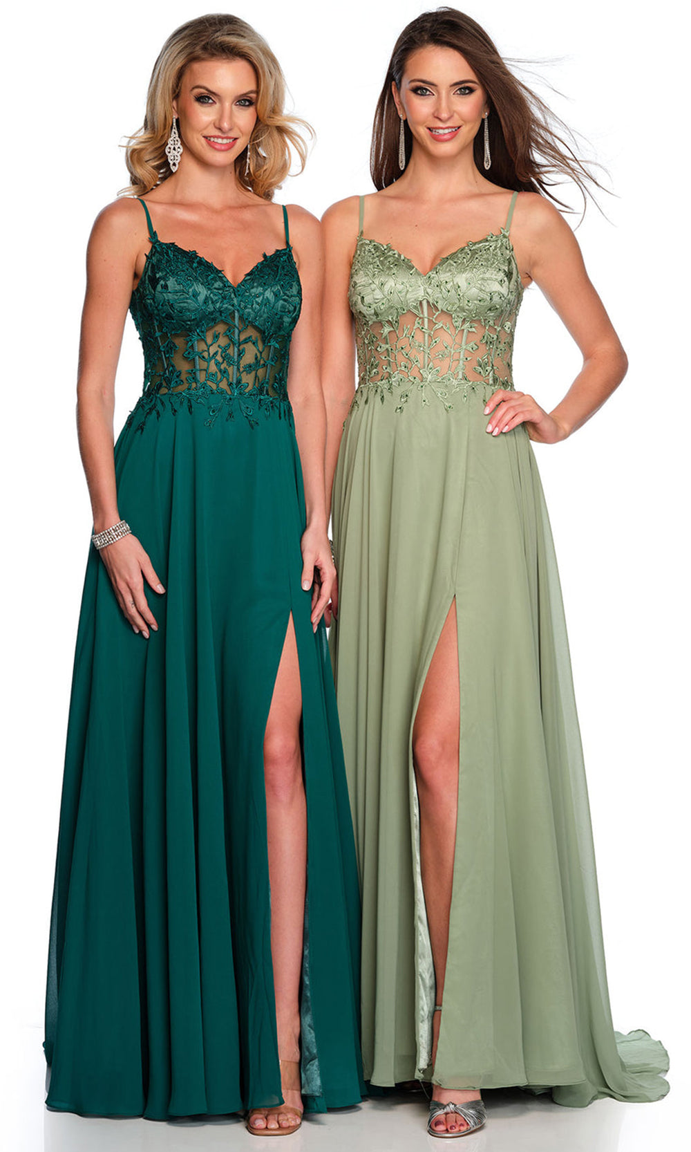 Dave & Johnny A10364W - Cutout Back A-Line Dress with Lace Applique Prom Dresses