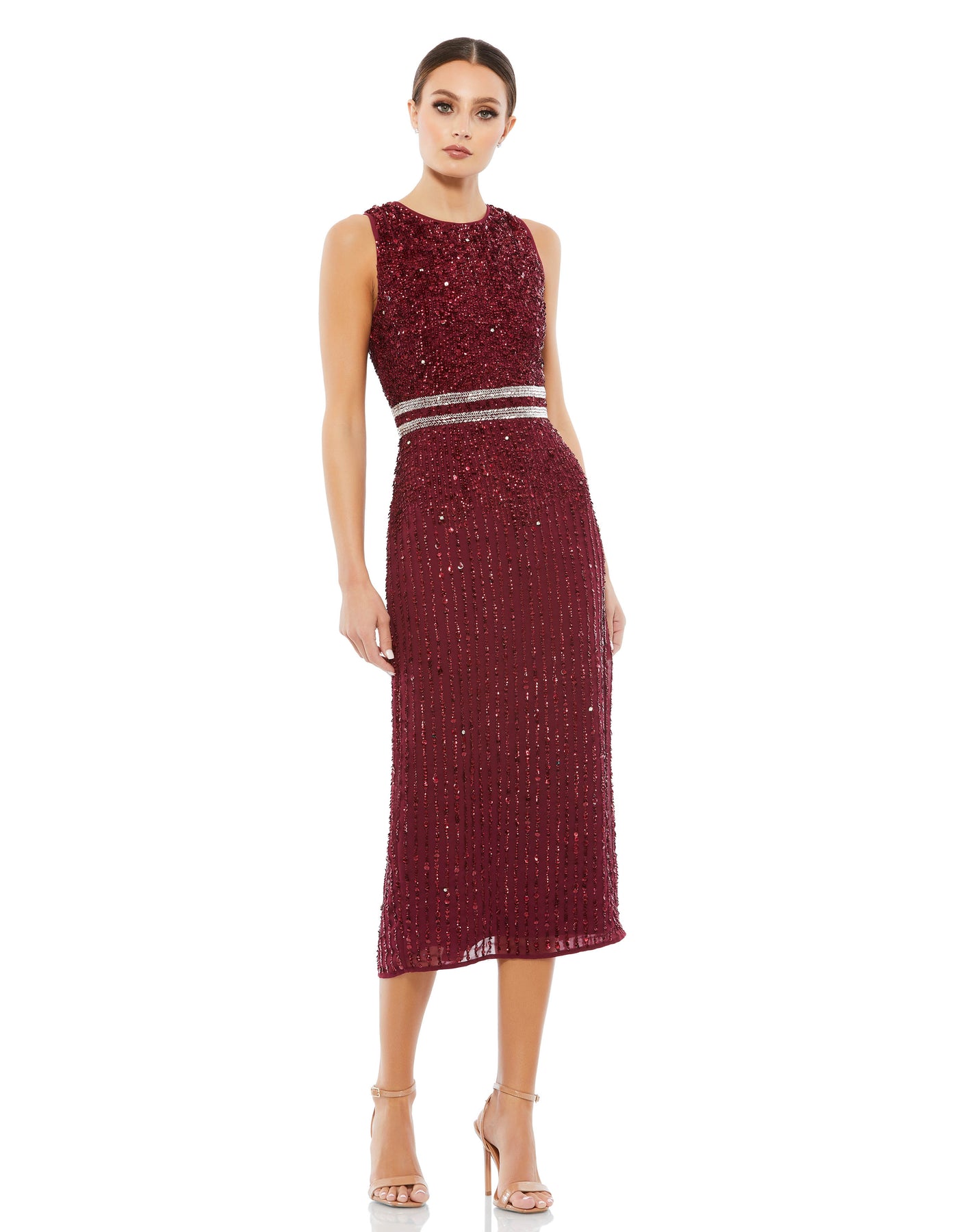 Mac Duggal 10509 - Jewel Neck Embellished Evening Dress