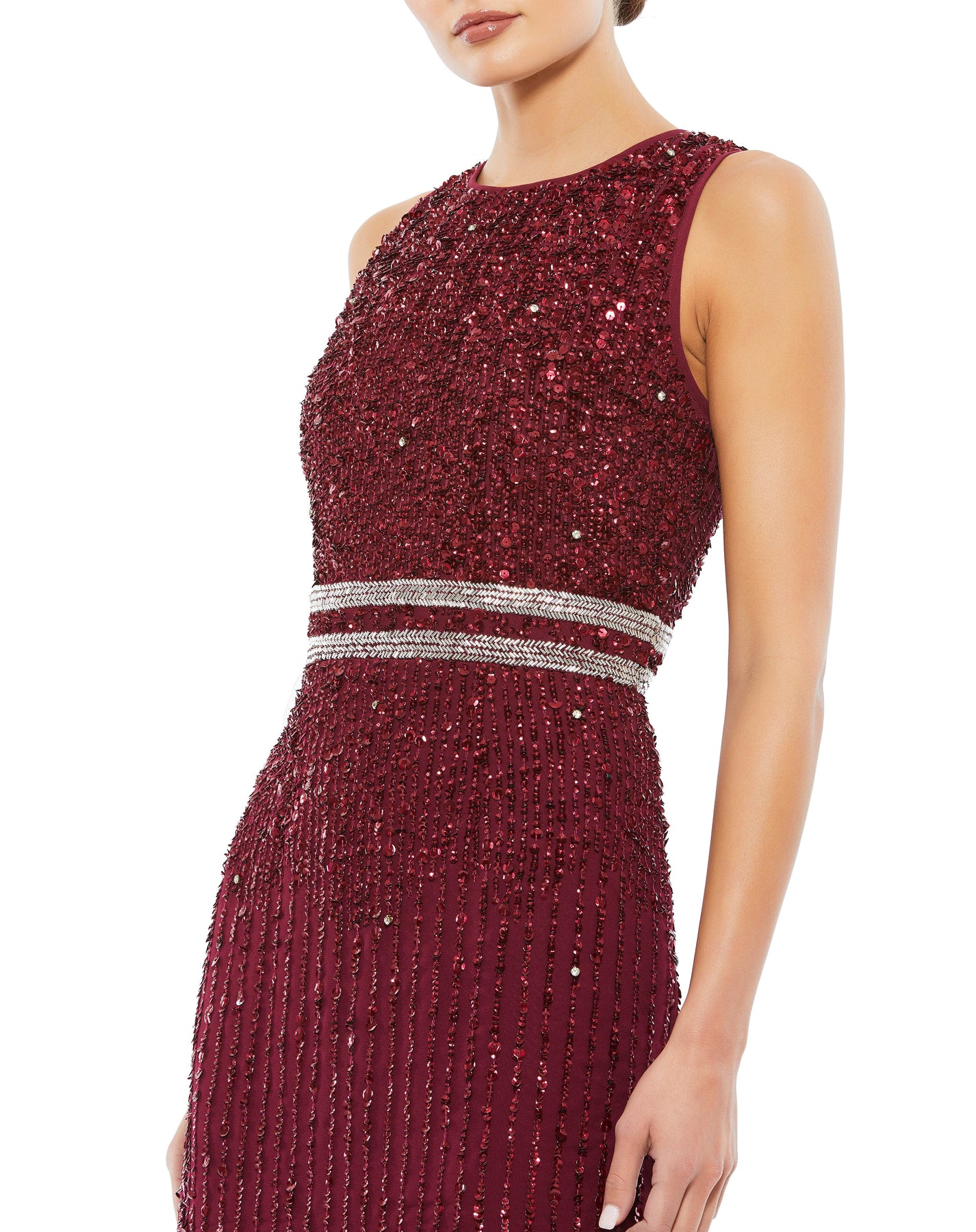 Mac Duggal 10509 - Jewel Neck Embellished Evening Dress