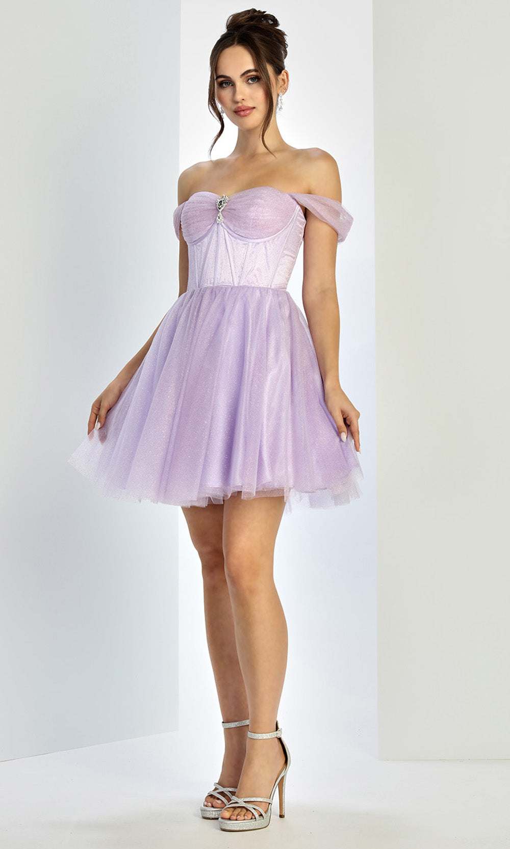 Adora Design 1060 - Sweetheart Corset A-Line Mini Dress Homecoming Dresses in Purple  