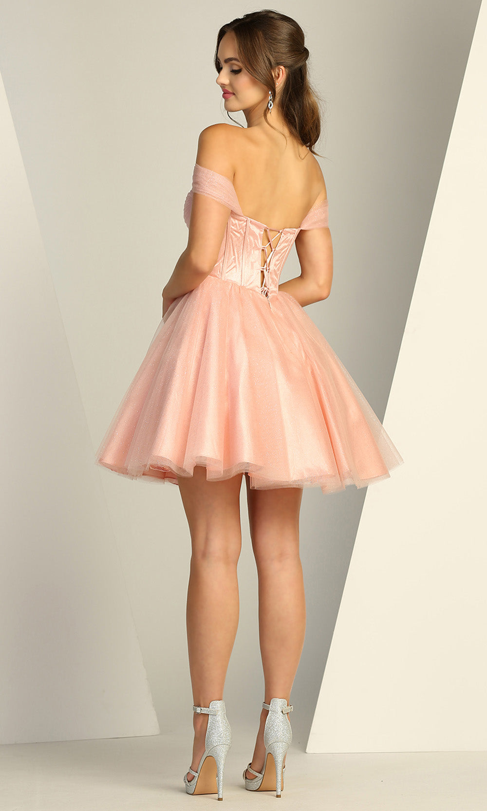 Adora Design 1060 - Sweetheart Corset A-Line Mini Dress Homecoming Dresses in Pink  