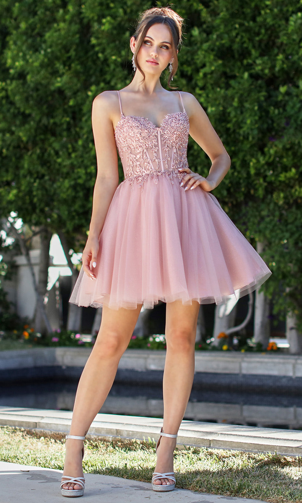 Adora Design 1065 - Sweetheart Short Layered Dress Homecoming Dresses in Pink  