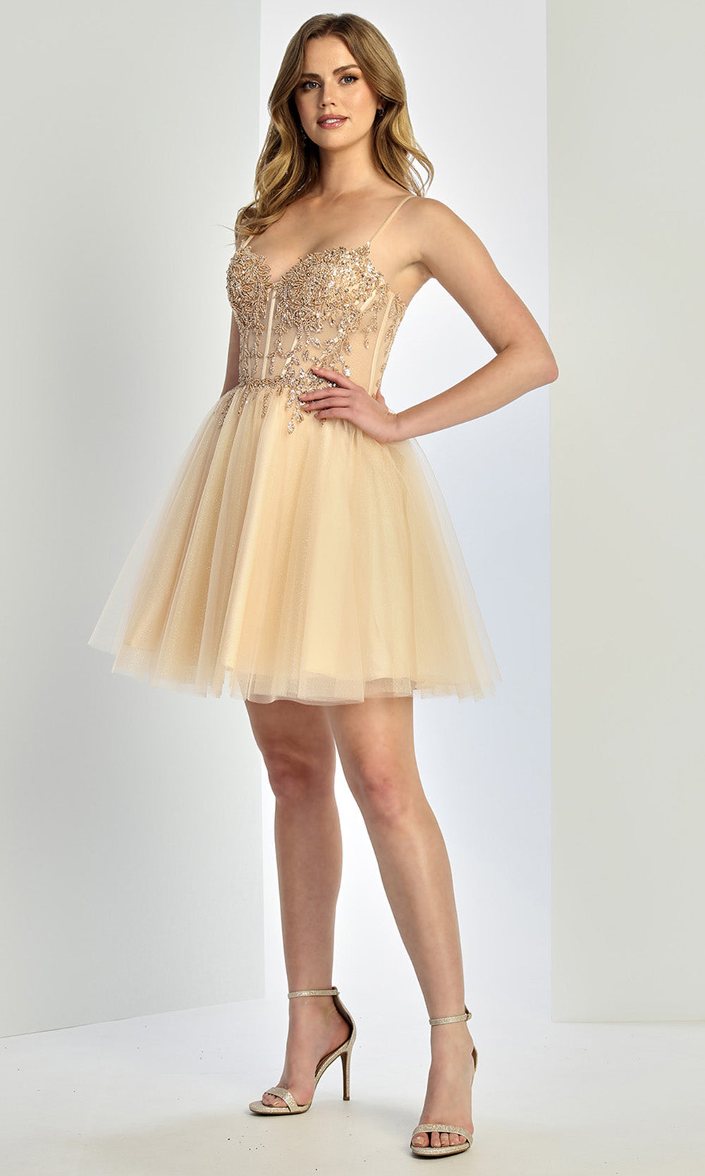 Adora Design 1065 - Sweetheart Short Layered Dress Homecoming Dresses in Neutral  