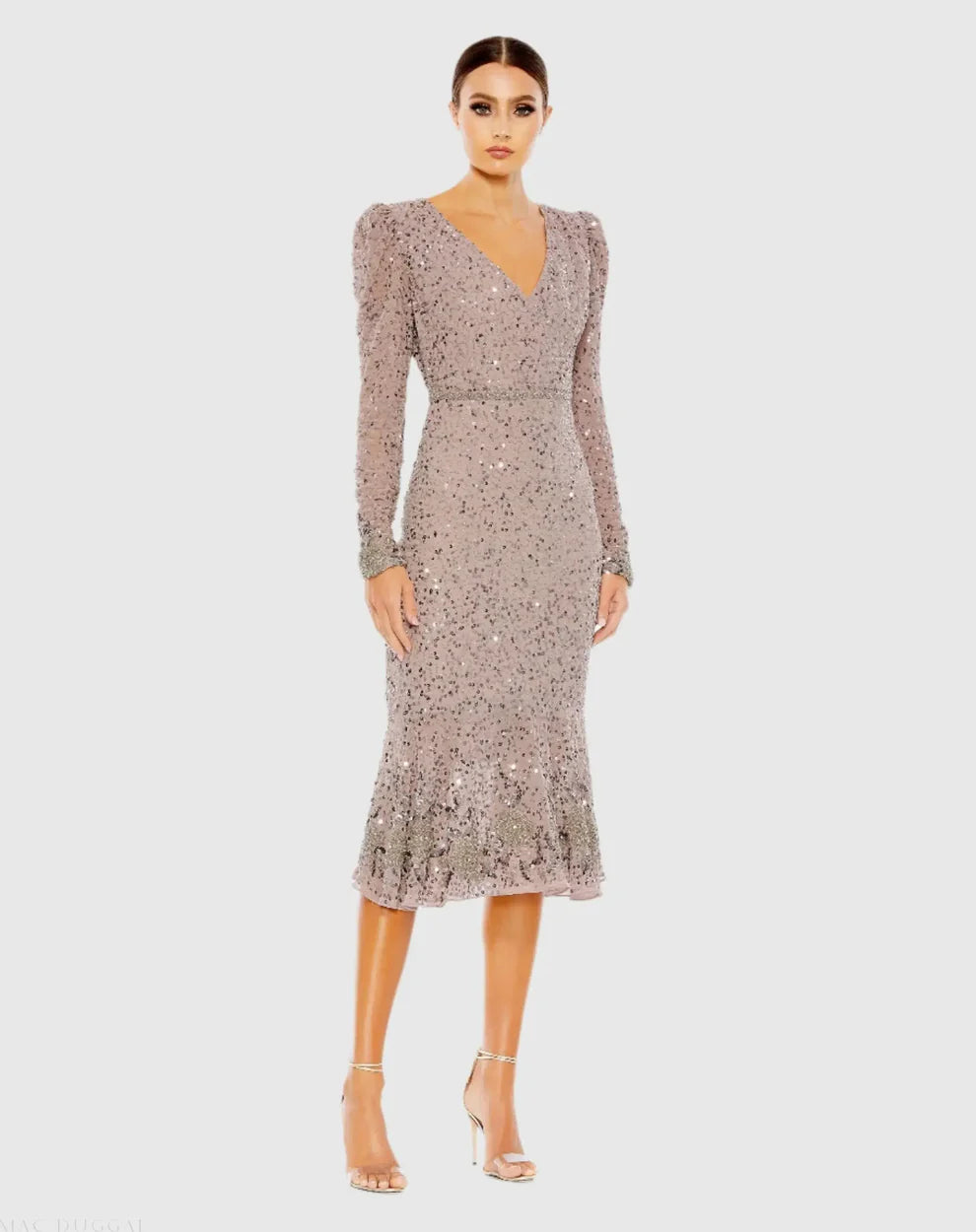 Mac Duggal 10740 Tea Length Dress