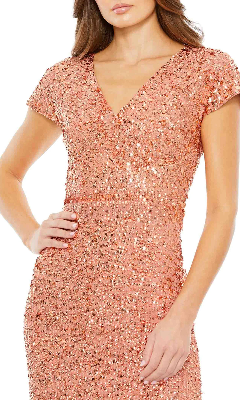 Mac Duggal 10766 - Short Sleeve Sequin Cocktail Dress Special Occasion Dresses