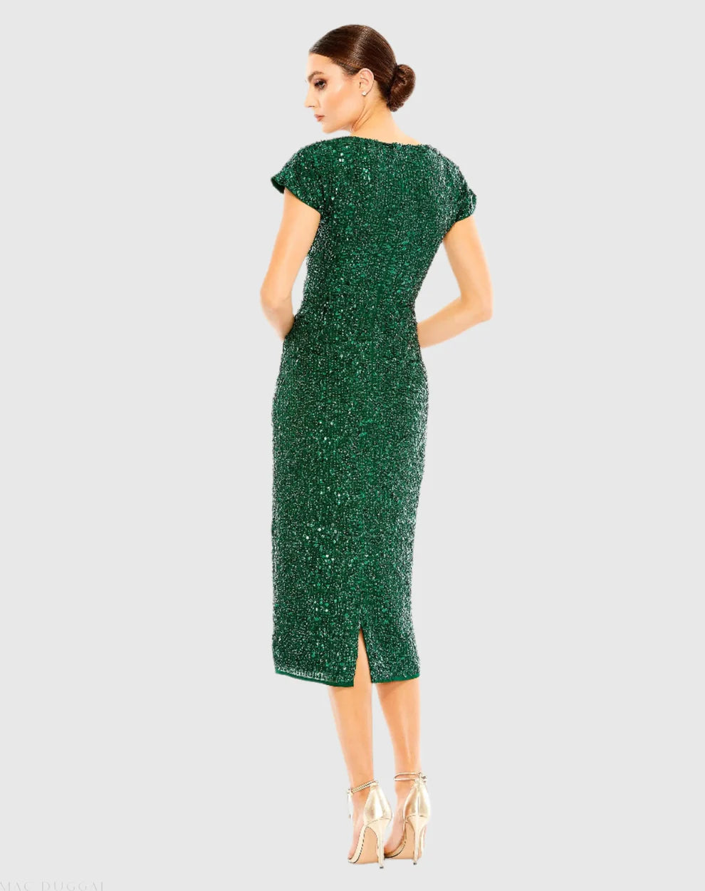 Mac Duggal 10766 - Short Sleeve Sequin Cocktail Dress