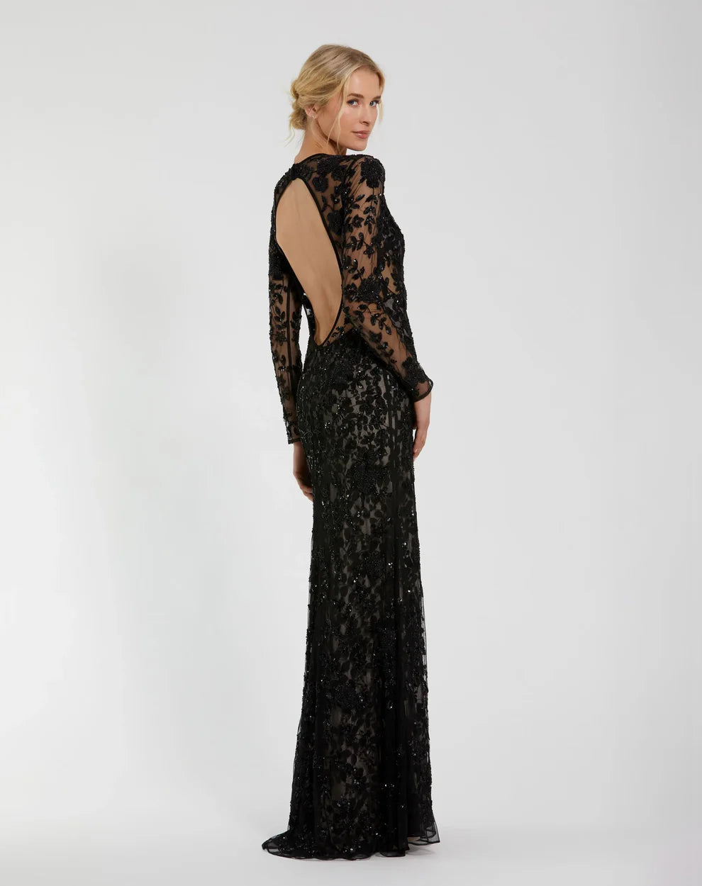Mac Duggal 10821 - Embellished Long Sleeve Gown