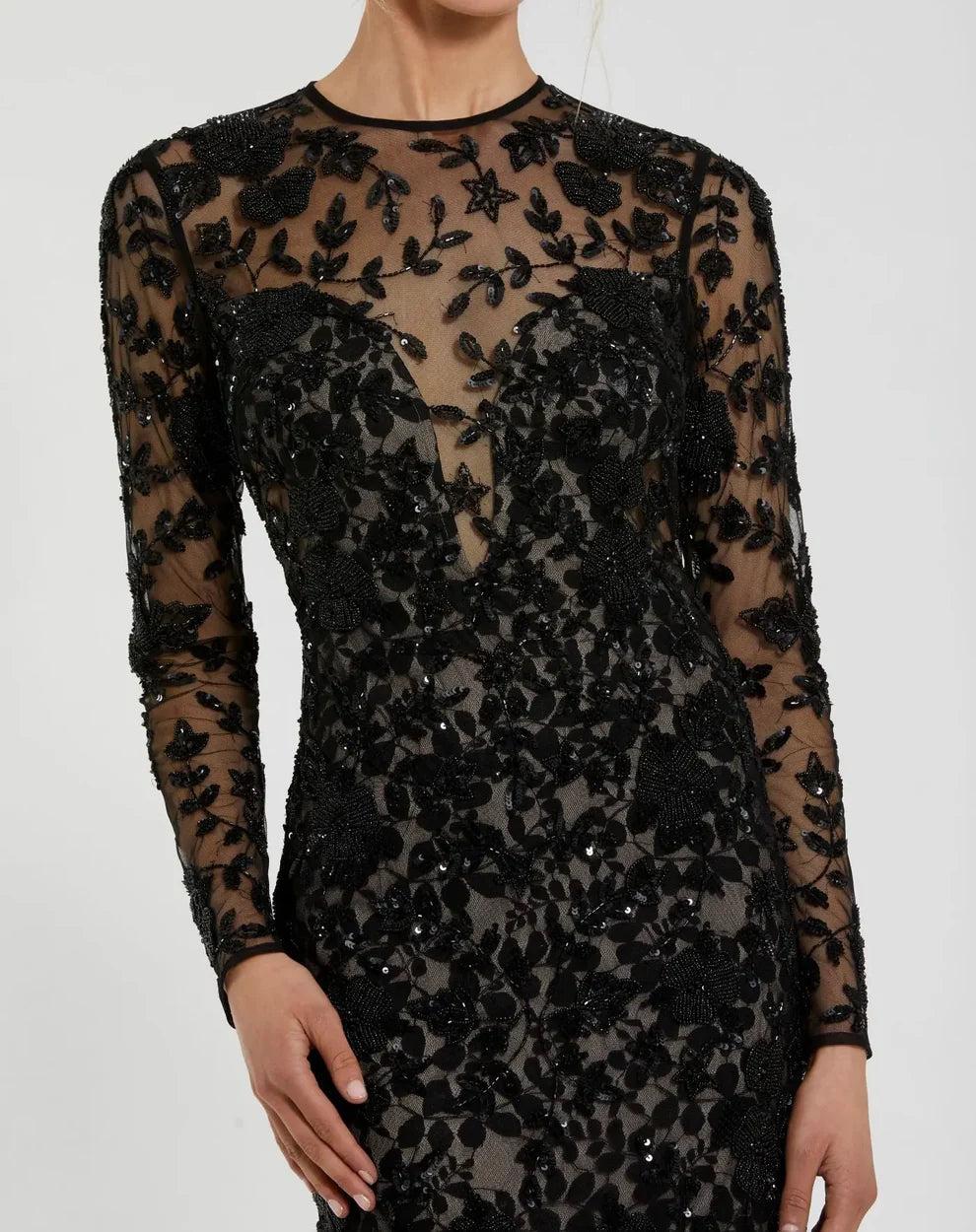 Mac Duggal 10821 - Embellished Long Sleeve Gown