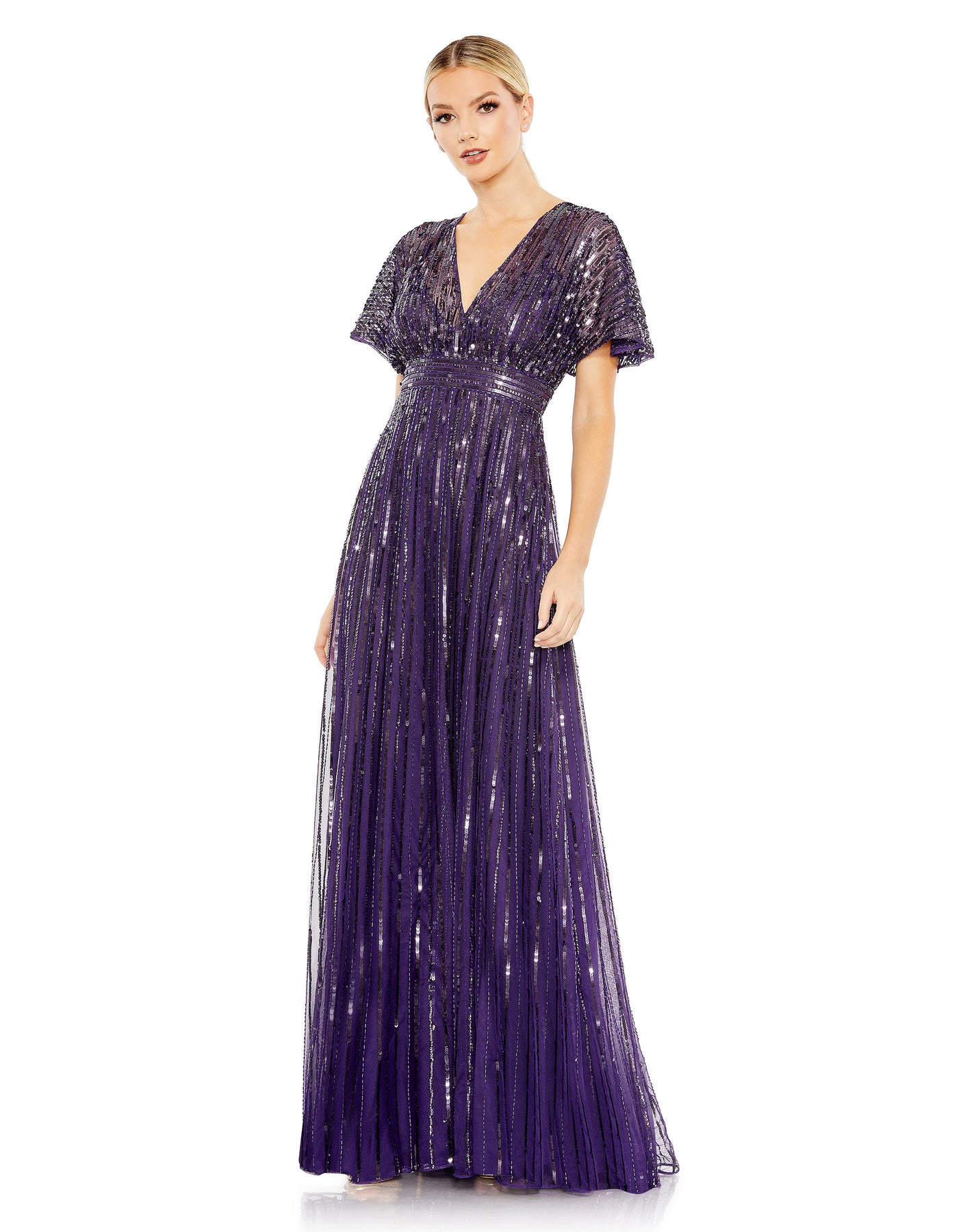Mac Duggal 10868 - Sequin Ornate A-Line Evening Dress