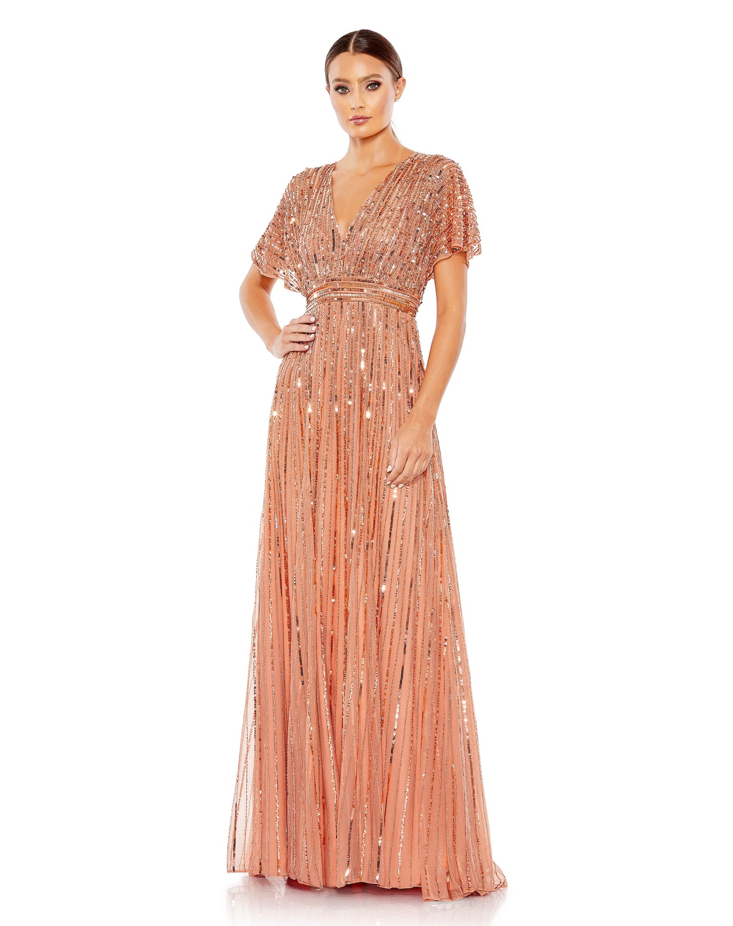 Mac Duggal 10868 - Sequin Ornate A-Line Evening Dress