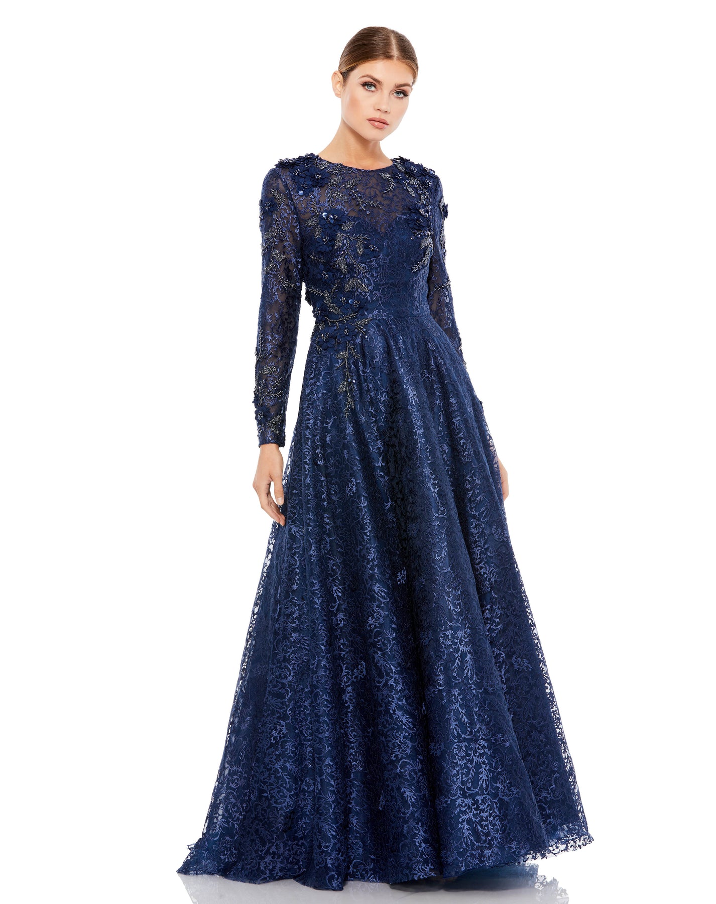 Mac Duggal Evening - 11121D Long Sleeve A-line Gown
