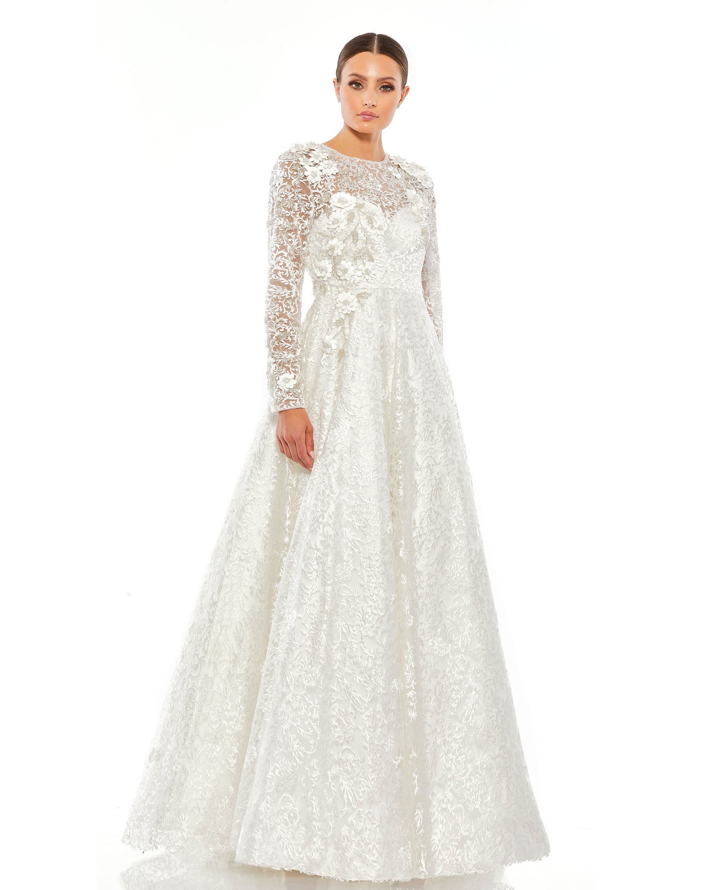 Mac Duggal Evening - 11121D Long Sleeve A-line Gown