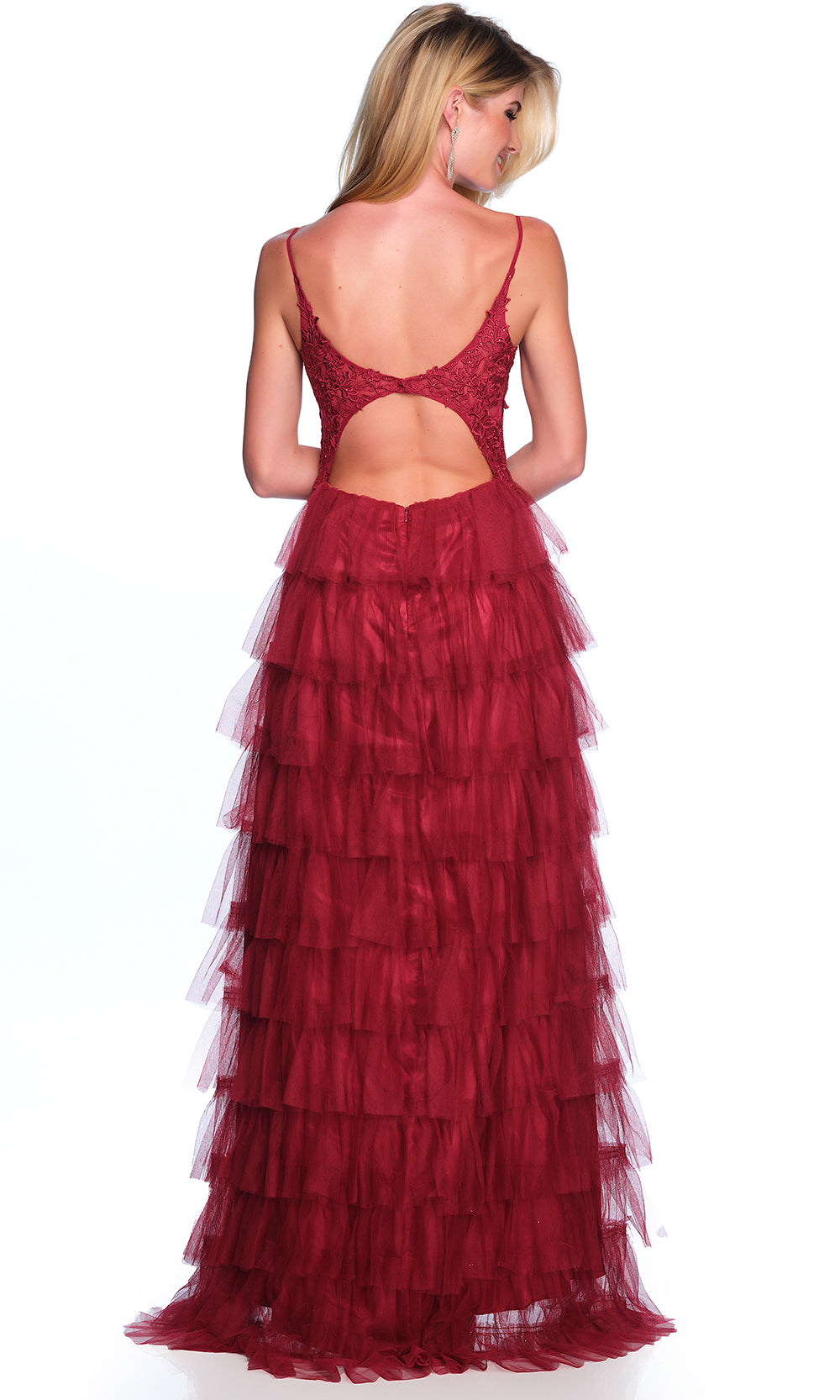 Dave & Johnny 11148 - Lace Corset Top Tiered Dress Prom Dresses