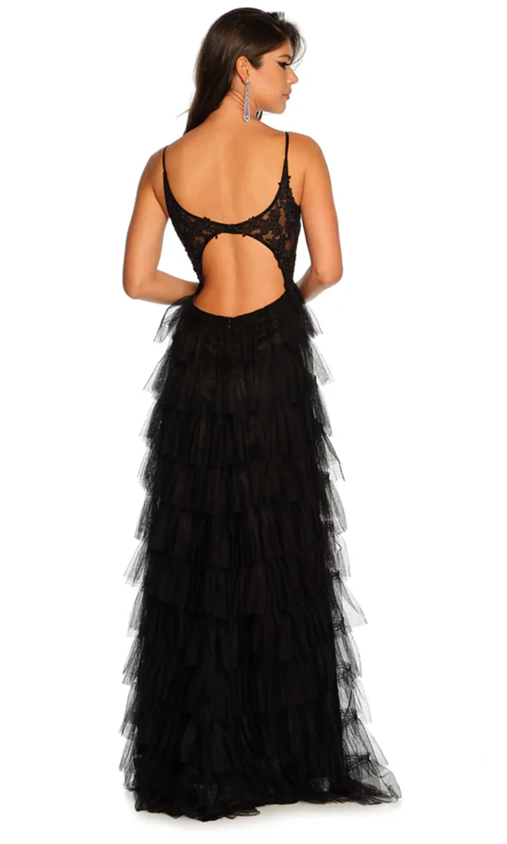 Dave & Johnny 11148 - Lace Corset Top Tiered Dress Prom Dresses