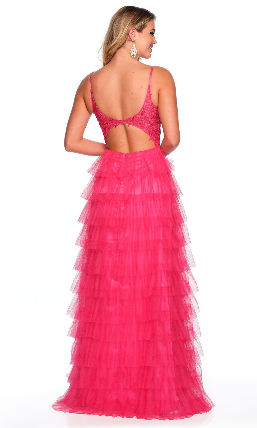 Dave & Johnny 11148 - Lace Corset Top Tiered Dress Prom Dresses