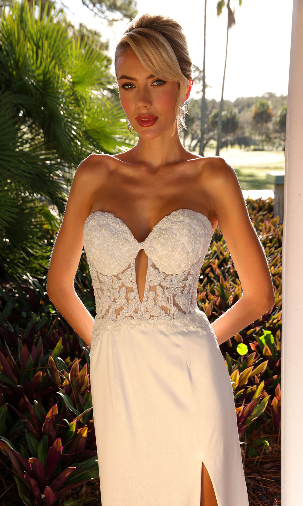 Primavera Couture 11205 - Sweetheart Slit Fitted Wedding Dress Bridal Dresses