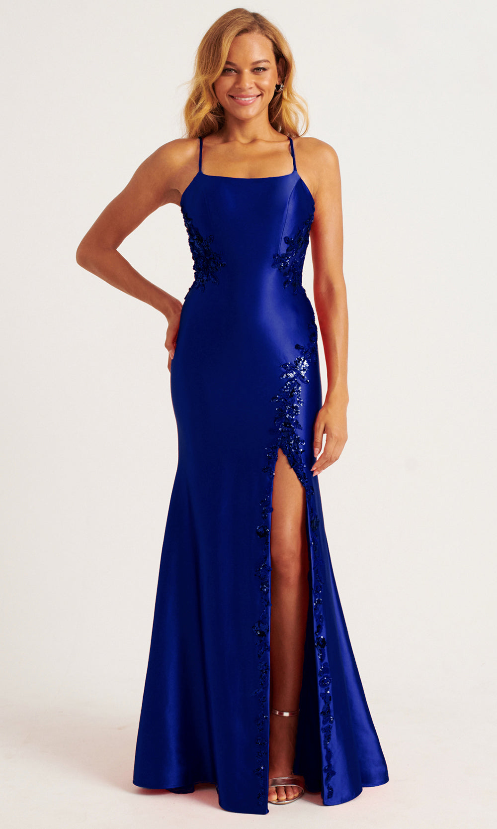 Faviana 11205 - Stretch Satin Lace-Up Back Fitted Dress Prom Dresses