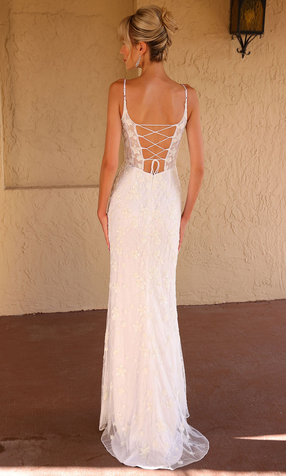 Primavera Couture 11209 - Floral Beaded Slit Wedding Dress Bridal Dresses