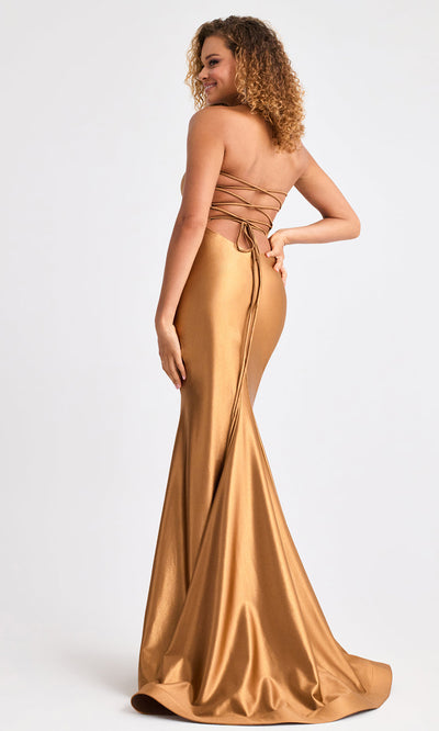 Faviana 11211 - Straight Neckline Lace-Up Prom Gown Prom Dresses