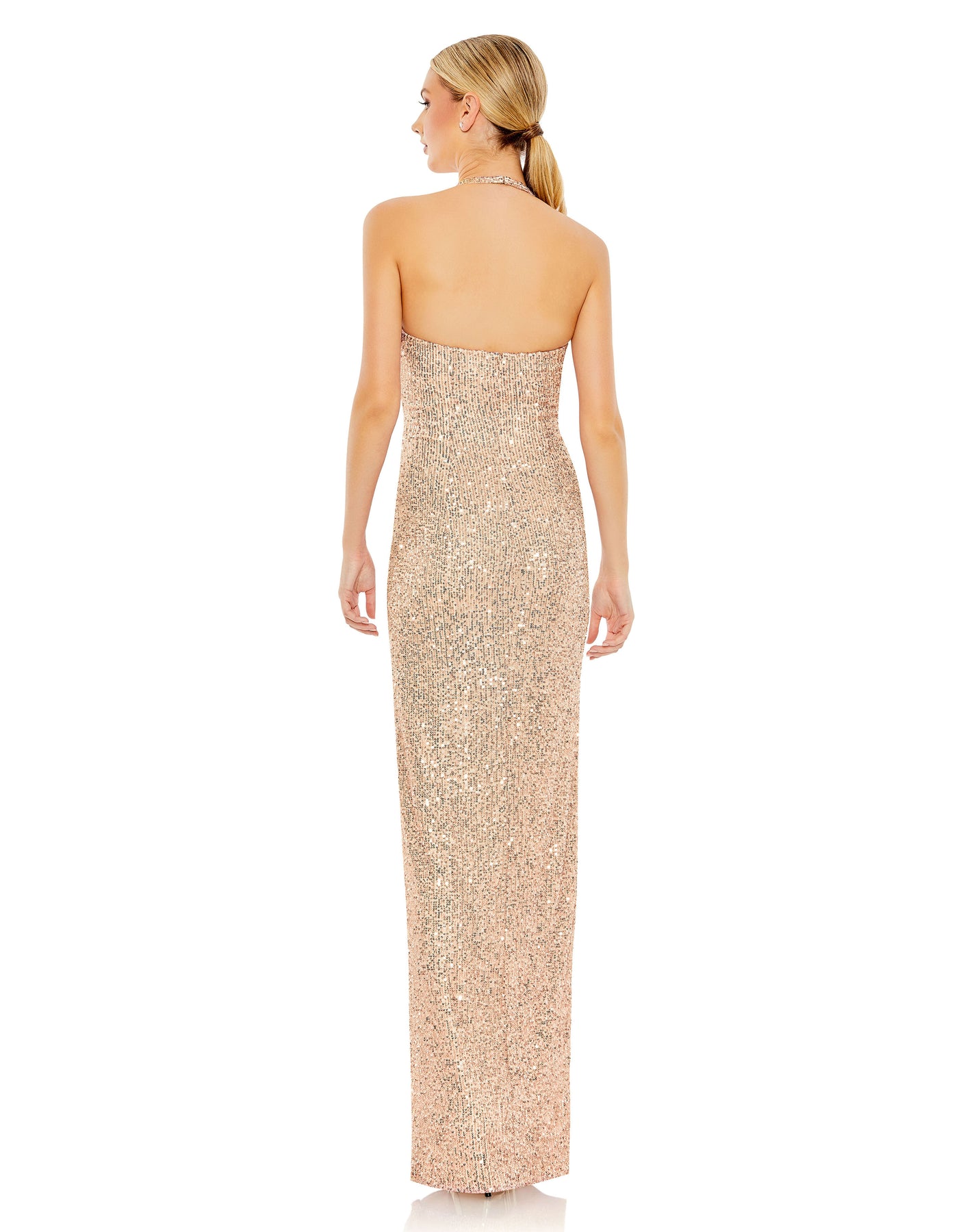 Ieena Duggal 11279 - Sleeveless Sequin Halter Dress