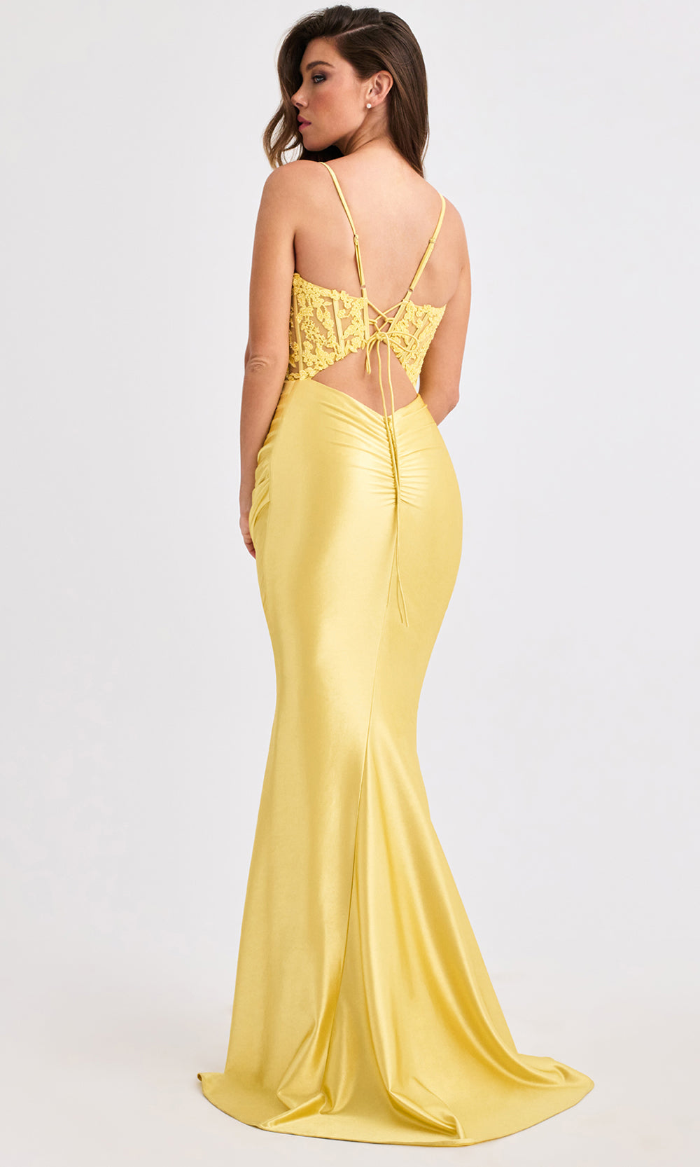 Faviana 11400 - Satin Tie-Back Sheath Prom Gown Prom Dresses