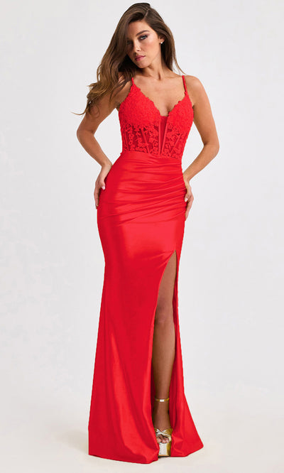 Faviana 11400 - Satin Tie-Back Sheath Prom Gown Prom Dresses