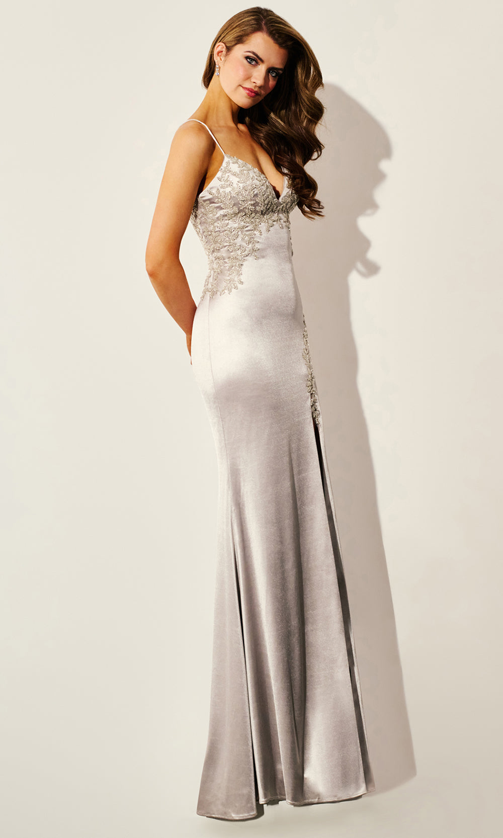 Faviana 11401 - Beaded Applique Lace-Up Back Gown Prom Dresses