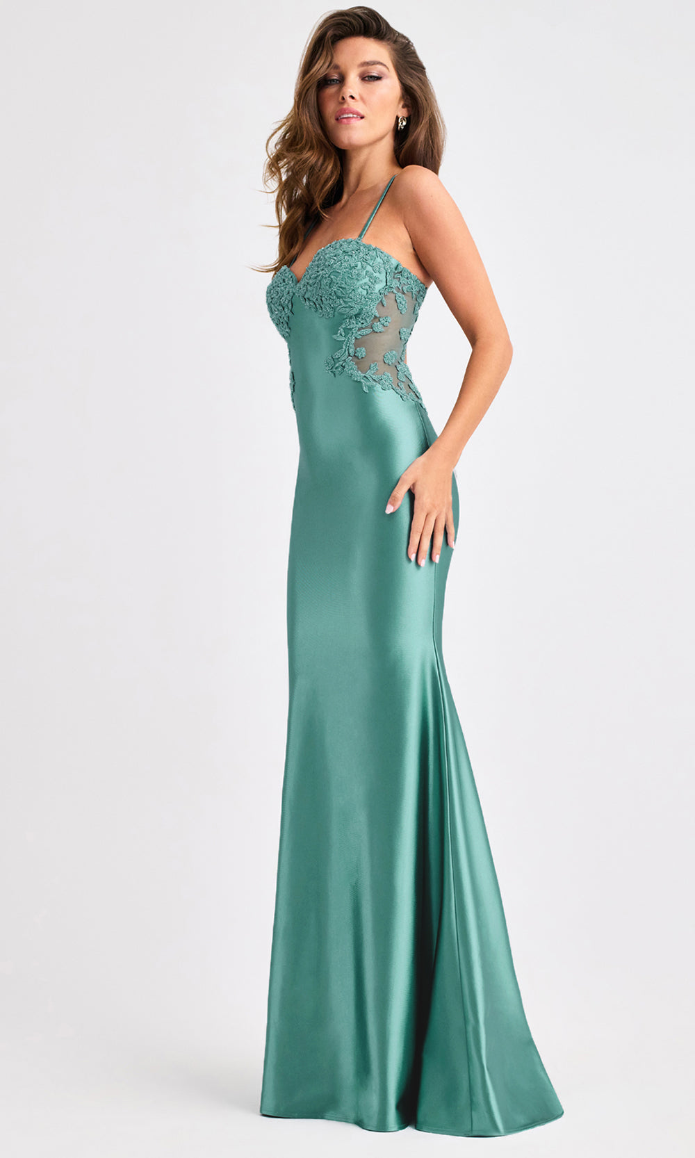 Faviana 11403 - Illusion Mesh Sides Sweetheart Gown Prom Dresses