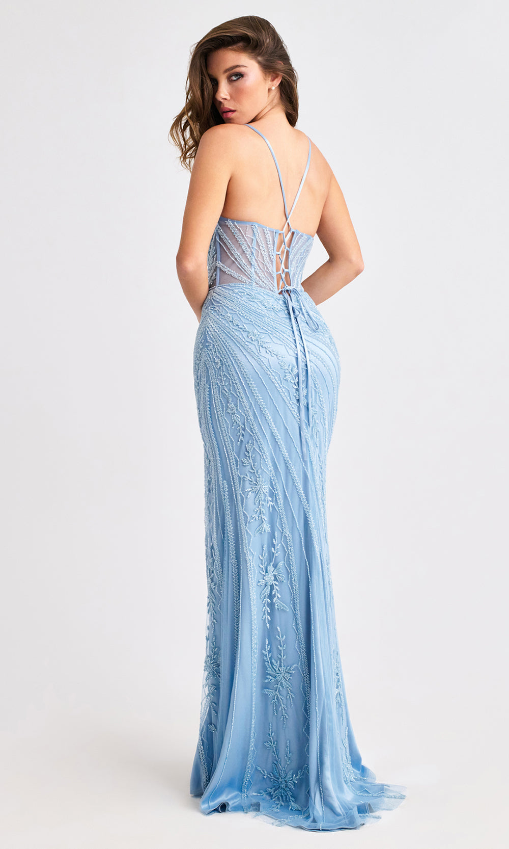 Faviana 11409 - Plunging V-Neck Fully Beaded Gown Prom Dresses