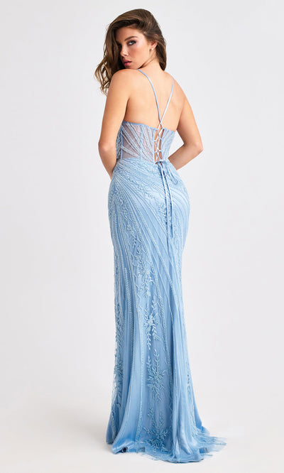 Faviana 11409 - Plunging V-Neck Fully Beaded Gown Prom Dresses