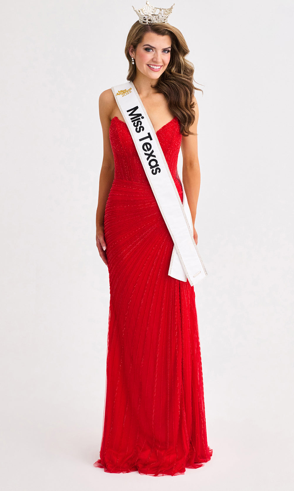 Faviana 11410 - V-Neckline Basque Waist Beaded Gown Prom Dresses