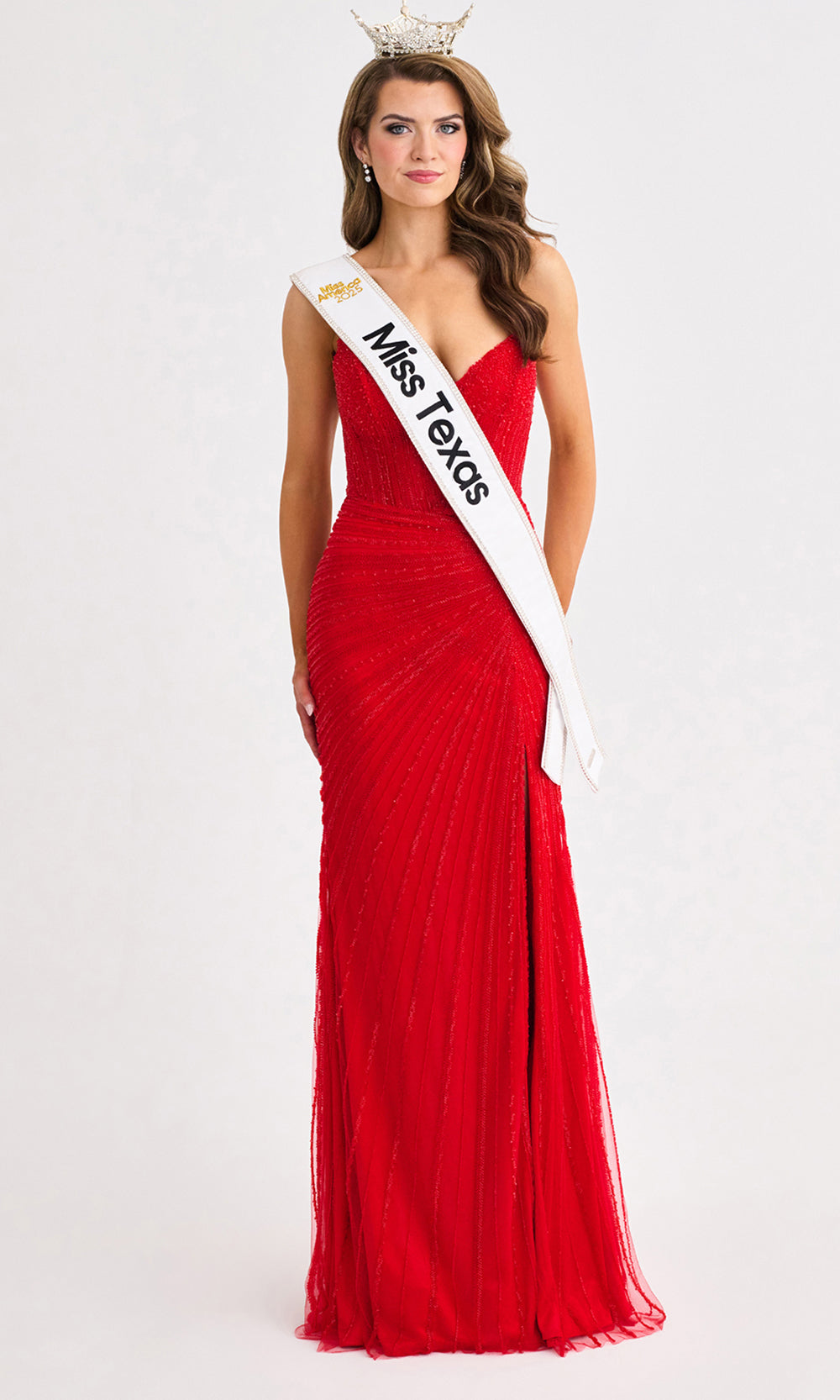 Faviana 11410 - V-Neckline Basque Waist Beaded Gown Prom Dresses