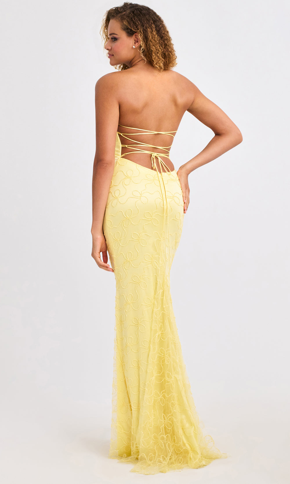 Faviana 11416 - Lace-Up Back Strapless Beaded Gown Prom Dresses